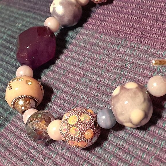 Handmade Purple Bracelet with fancy beads - Picture 2 of 4